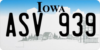 IA license plate ASV939