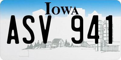 IA license plate ASV941
