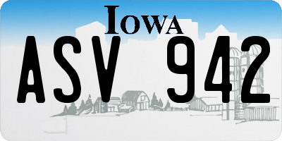 IA license plate ASV942