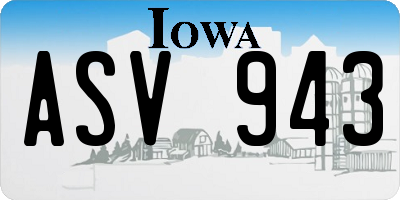 IA license plate ASV943