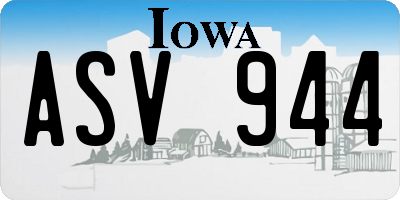 IA license plate ASV944