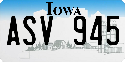 IA license plate ASV945