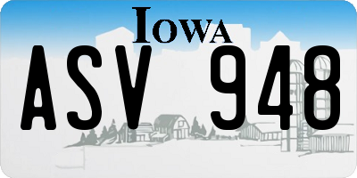 IA license plate ASV948