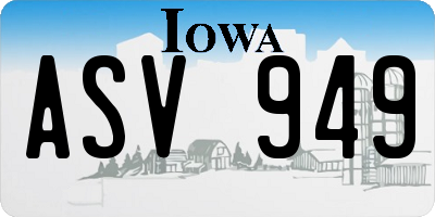 IA license plate ASV949