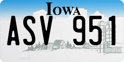 IA license plate ASV951
