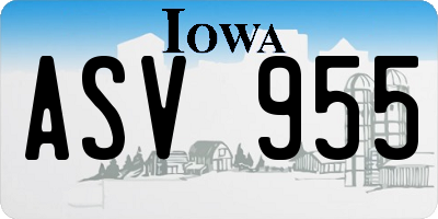 IA license plate ASV955