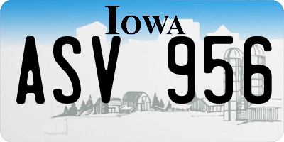 IA license plate ASV956