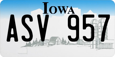 IA license plate ASV957