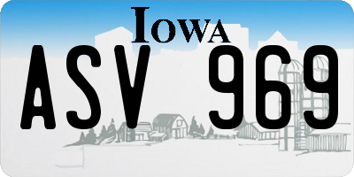 IA license plate ASV969