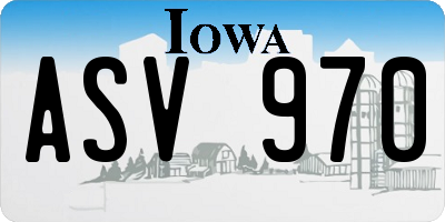 IA license plate ASV970