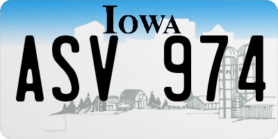 IA license plate ASV974