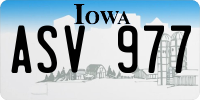 IA license plate ASV977