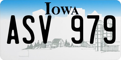 IA license plate ASV979
