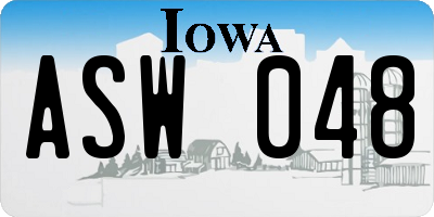 IA license plate ASW048