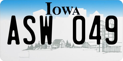 IA license plate ASW049