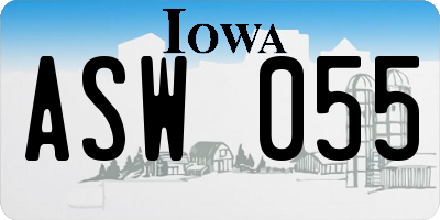 IA license plate ASW055