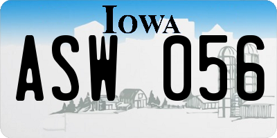 IA license plate ASW056
