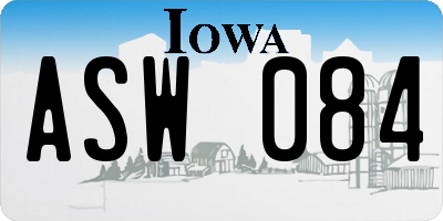 IA license plate ASW084