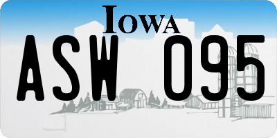 IA license plate ASW095