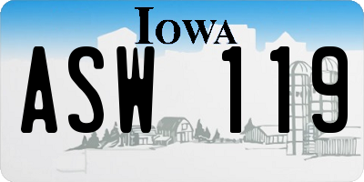IA license plate ASW119