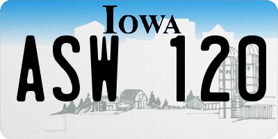 IA license plate ASW120