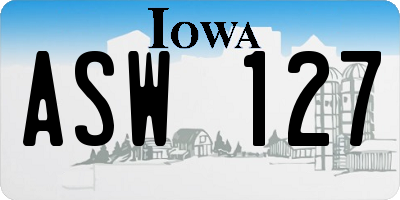 IA license plate ASW127