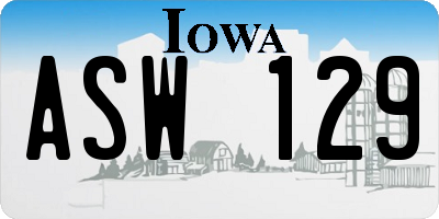 IA license plate ASW129