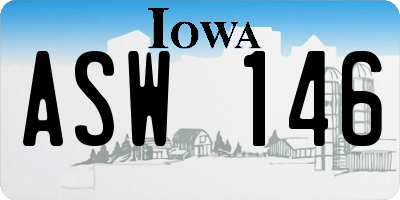 IA license plate ASW146