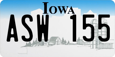 IA license plate ASW155