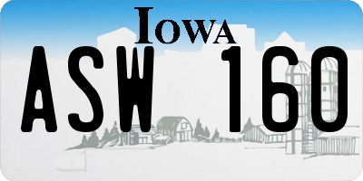 IA license plate ASW160