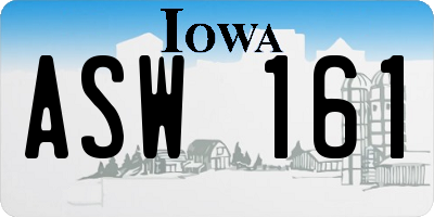 IA license plate ASW161