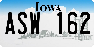 IA license plate ASW162