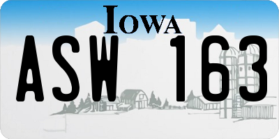IA license plate ASW163