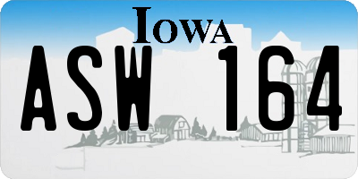 IA license plate ASW164