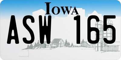 IA license plate ASW165