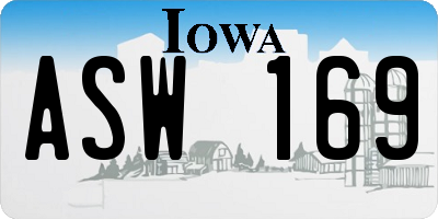 IA license plate ASW169