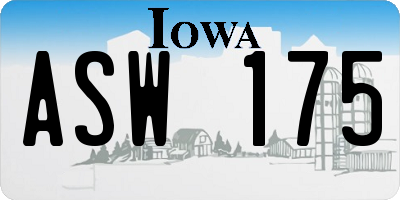 IA license plate ASW175