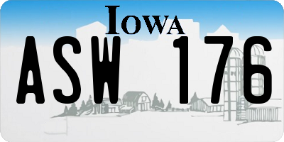 IA license plate ASW176