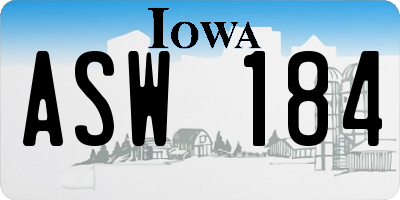 IA license plate ASW184