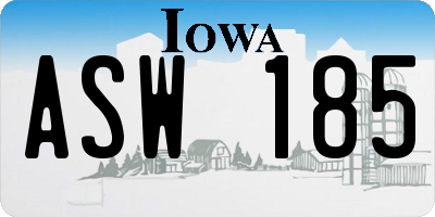 IA license plate ASW185