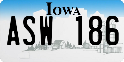 IA license plate ASW186