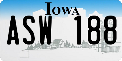 IA license plate ASW188
