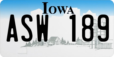 IA license plate ASW189