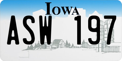IA license plate ASW197