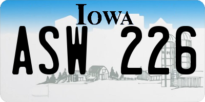 IA license plate ASW226