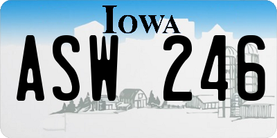 IA license plate ASW246