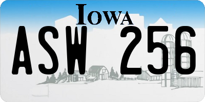 IA license plate ASW256