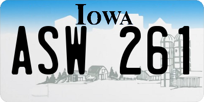 IA license plate ASW261