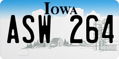 IA license plate ASW264