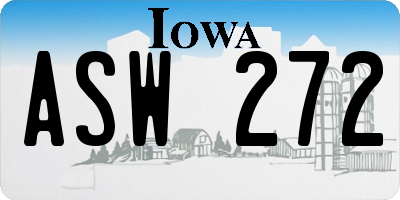 IA license plate ASW272